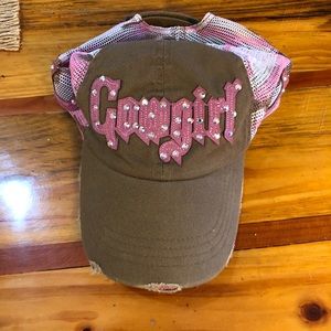 cute Pink and tan Camo cowgirl baseball cap